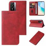 For vivo Y76 5G Magnetic Closure Leather Phone Case(Red)