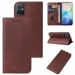 For vivo Y75 5G Magnetic Closure Leather Phone Case(Brown)
