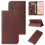 For vivo Y51s Magnetic Closure Leather Phone Case(Brown)