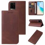 For vivo Y33t Magnetic Closure Leather Phone Case(Brown)