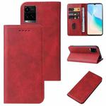 For vivo Y33t Magnetic Closure Leather Phone Case(Red)