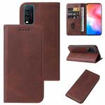 For vivo Y30 Magnetic Closure Leather Phone Case(Brown)