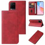 For vivo Y21 2021 Magnetic Closure Leather Phone Case(Red)