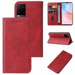 For vivo Y21e Magnetic Closure Leather Phone Case(Red)