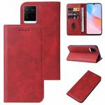 For vivo Y21G Magnetic Closure Leather Phone Case(Red)