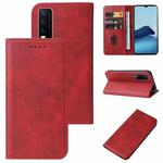 For vivo Y20 India / Y30 China / iQOO U1x Magnetic Closure Leather Phone Case(Red)
