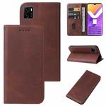 For vivo Y15s Magnetic Closure Leather Phone Case(Brown)