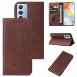 For vivo iQOO 9 SE Magnetic Closure Leather Phone Case(Brown)