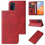 For vivo iQOO Z5x Magnetic Closure Leather Phone Case(Red)