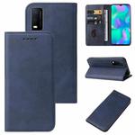 For vivo Y3s 2021 Magnetic Closure Leather Phone Case(Blue)