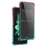 For Samsung Galaxy Z Flip3 5G Acrylic Gradient Color Shockproof Phone Case(Pink Green)