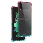 For Samsung Galaxy Z Flip4 Acrylic Gradient Color Shockproof Phone Case(Pink Green)