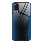 For vivo S9e Texture Gradient Glass TPU Phone Case(Blue)