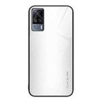 For vivo S9e Texture Gradient Glass TPU Phone Case(White)