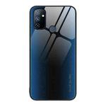 For OnePlus Nord N100 Texture Gradient Glass TPU Phone Case(Blue)