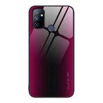 For OnePlus Nord N100 Texture Gradient Glass TPU Phone Case(Rose Red)
