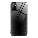 For OnePlus Nord N100 Texture Gradient Glass TPU Phone Case(Black)