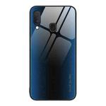For Samsung Galaxy A20e Texture Gradient Glass TPU Phone Case(Blue)