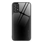 For Samsung Galaxy A52 4G / 5G Texture Gradient Glass TPU Phone Case(Black)