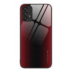 For Samsung Galaxy A53 5G Texture Gradient Glass TPU Phone Case(Red)