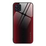 For Samsung Galaxy M32 Texture Gradient Glass TPU Phone Case(Red)