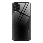 For Samsung Galaxy M32 Texture Gradient Glass TPU Phone Case(Black)