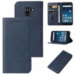 For Samsung Galaxy Feel 2 Magnetic Closure Leather Phone Case(Blue)