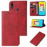 For Samsung Galaxy M21 2021 Magnetic Closure Leather Phone Case(Red)