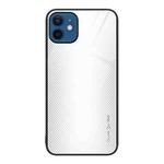 For iPhone 12 / 12 Pro Texture Gradient Glass TPU Phone Case(White)