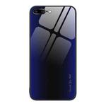 Texture Gradient Glass TPU Phone Case For iPhone 8 Plus / 7 Plus(Dark Blue)