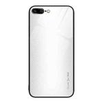 Texture Gradient Glass TPU Phone Case For iPhone 8 Plus / 7 Plus(White)