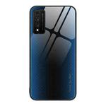 For Huawei Nzone S7 Pro 5G Texture Gradient Glass TPU Phone Case(Blue)