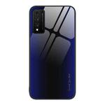 For Huawei Nzone S7 Pro 5G Texture Gradient Glass TPU Phone Case(Dark Blue)