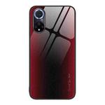 For Huawei nova 9 Texture Gradient Glass TPU Phone Case(Red)