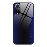 For Huawei nova 9 Texture Gradient Glass TPU Phone Case(Dark Blue)