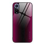 For Huawei nova 9 Texture Gradient Glass TPU Phone Case(Rose Red)