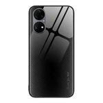 For Huawei P50 Pro Texture Gradient Glass TPU Phone Case(Black)
