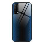 For Huawei Enjoy 20 SE Texture Gradient Glass TPU Phone Case(Blue)