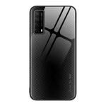 For Huawei Enjoy 20 SE Texture Gradient Glass TPU Phone Case(Black)