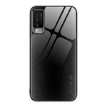 For Huawei Maimang 10 Texture Gradient Glass TPU Phone Case(Black)