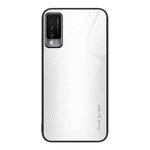 For Huawei Maimang 10 Texture Gradient Glass TPU Phone Case(White)