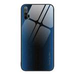 For Honor 20 Pro Texture Gradient Glass TPU Phone Case(Blue)