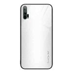For Honor 20 Pro Texture Gradient Glass TPU Phone Case(White)