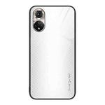 For Honor 50 Texture Gradient Glass TPU Phone Case(White)