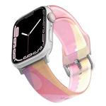 Frosted Translucent Silicone Watch Band For Apple Watch Series 8&7 41mm / SE 2&6&SE&5&4 40mm / 3&2&1 38mm(Moonlight)