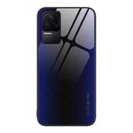 For Xiaomi Redmi K50 Pro Texture Gradient Glass TPU Phone Case(Dark Blue)