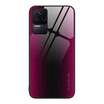 For Xiaomi Redmi K50 Pro Texture Gradient Glass TPU Phone Case(Rose Red)