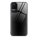 For Xiaomi Redmi K50 Pro Texture Gradient Glass TPU Phone Case(Black)
