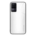 For Xiaomi Redmi K50 Pro Texture Gradient Glass TPU Phone Case(White)