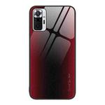 For Xiaomi Redmi Note 10 Pro Texture Gradient Glass TPU Phone Case(Red)